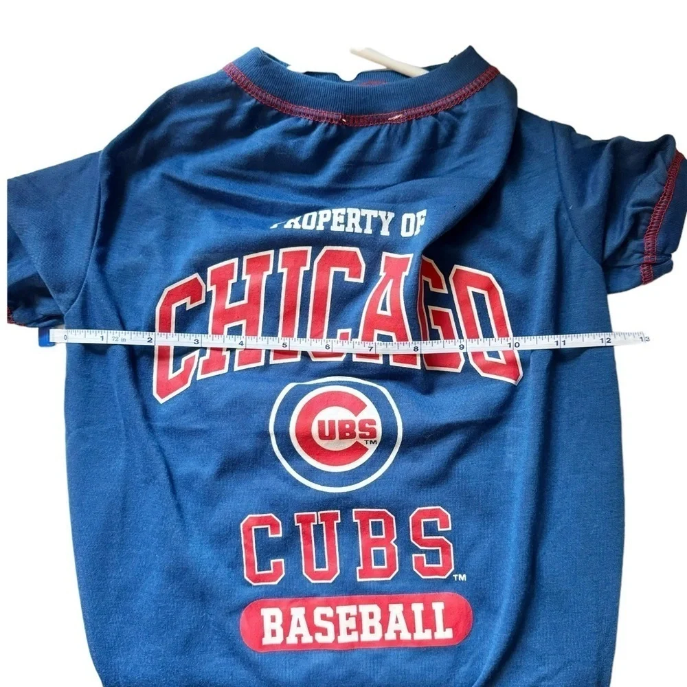 Pets First MLB Blue Property of the Chicago Cubs Baseball Dog T-Shirt